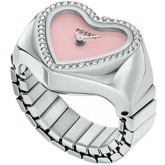 Anillo de reloj de corazón Fossil para mujer