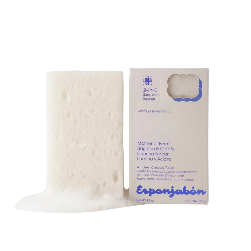 Esponjabon, Mother Of Pearl, Brightening, Soap & Sponge 2-In-1, For Face, 120 g
