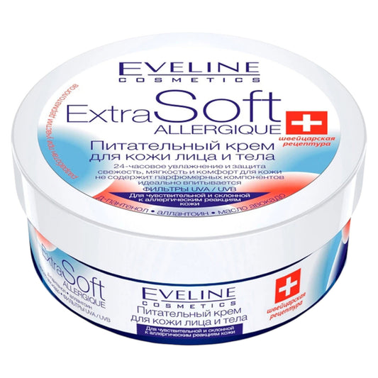 Eveline Cosmetics, Extra Soft Allergique, Nourishing, Body Cream, For Face, 200 ml *Tester
