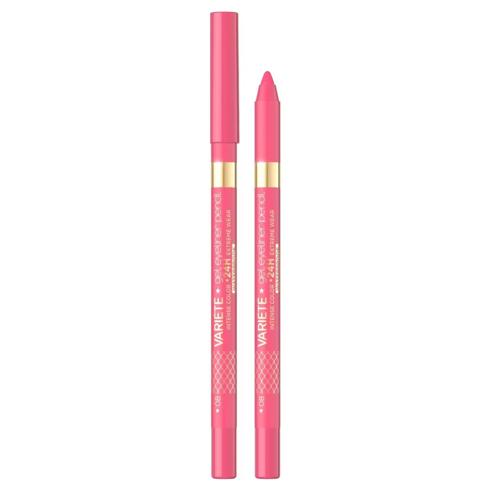 Eveline Cosmetics, Variete, Waterproof, Gel Pencil Eyeliner, 09, Pink, 1.3 g