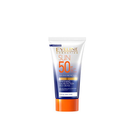 Eveline Cosmetics, Whitening Sun Protection, Hyaluronic Acid, Whitening, Daily, Cream, For Face, SPF 50, 50 ml