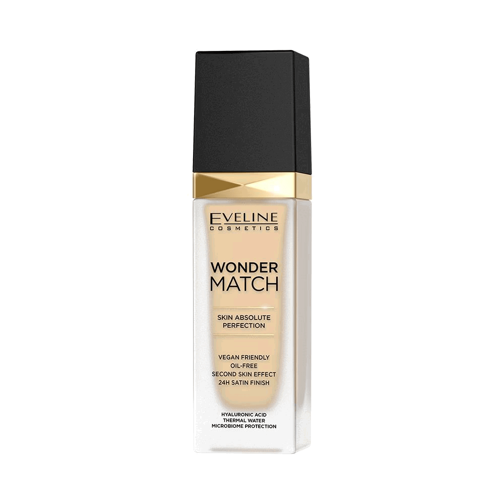 Eveline Cosmetics, Wonder Match Skin Absolute Perfection, Hydrating, Liquid Foundation, 05, Light Porcelain, 30 ml