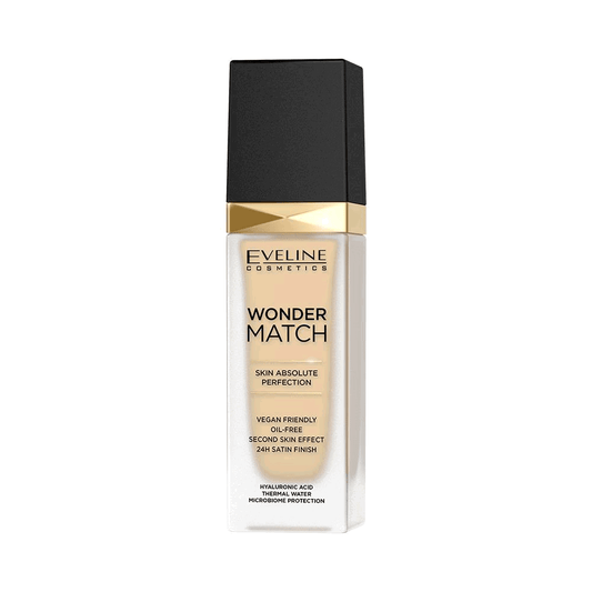 Eveline Cosmetics, Wonder Match Skin Absolute Perfection, Hydrating, Liquid Foundation, 05, Light Porcelain, 30 ml
