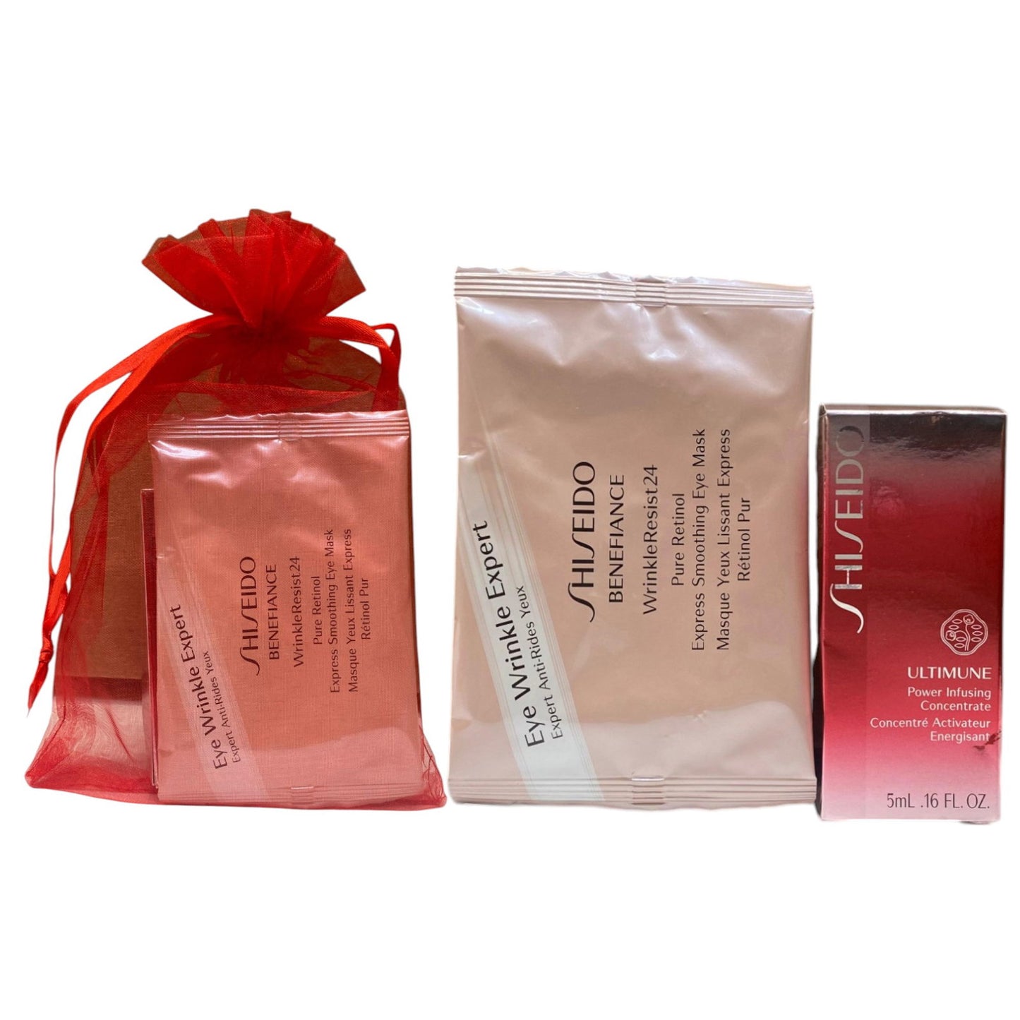 Eye2Eye Set Shiseido: Ultimune Power Infusing, Energising, Serum, For Face, 5 ml + Benefiance WrinkleResist24