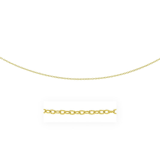 Cadena de oro amarillo de 14k de 2.5 mm con eslabones texturizados