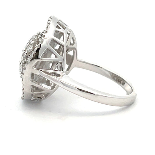 Anillo de diamante de 2,00 ct de oro blanco de 14 kt
