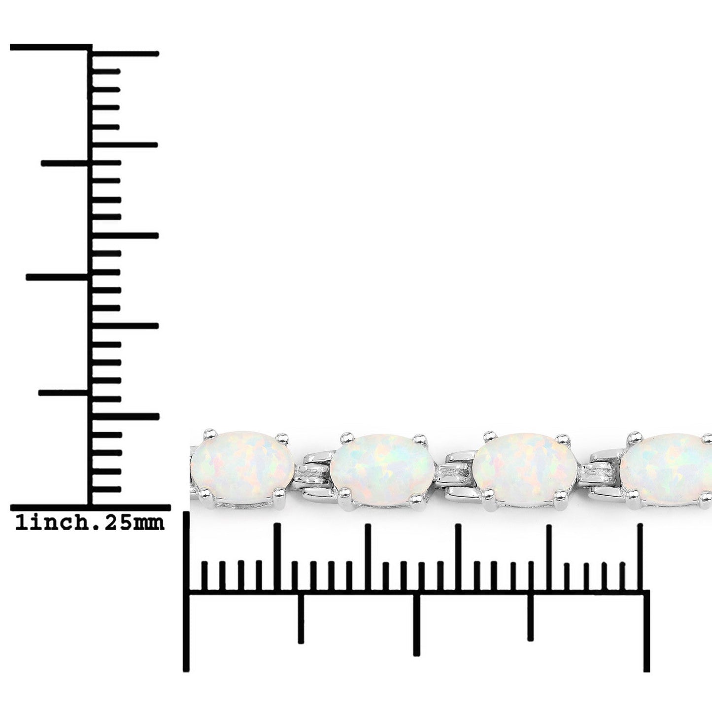 Brazalete de plata de ley .925 con ópalo creado genuino de 3.50 quilates