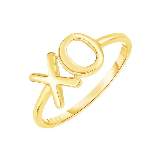 Anillo XO de oro amarillo de 14k