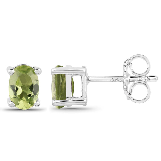 1.66 Carat Genuine Peridot .925 Sterling Silver Earrings - view 2