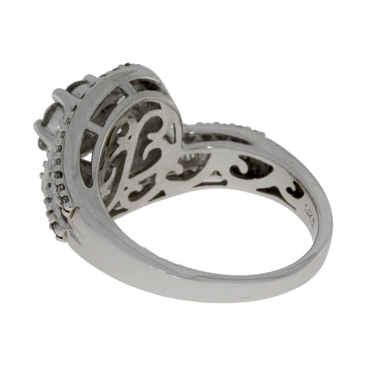 Anillo de diamante de 1,00 ct de oro blanco de 14 kt