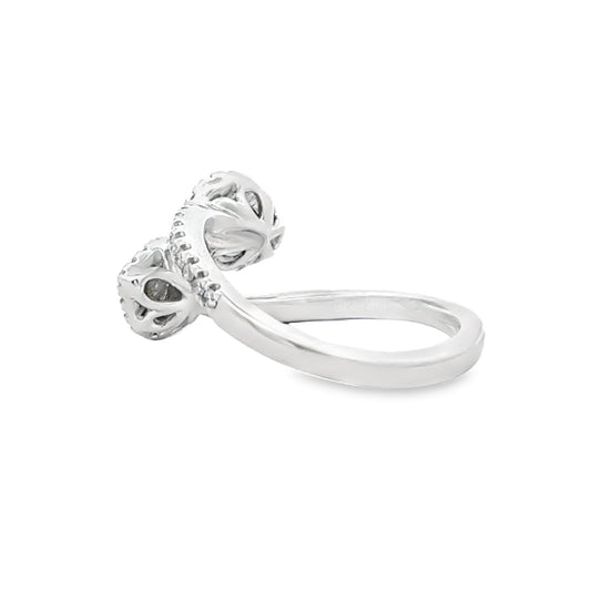 Anillo de oro blanco de 10 qt con diamante auténtico de 0,50 ct
