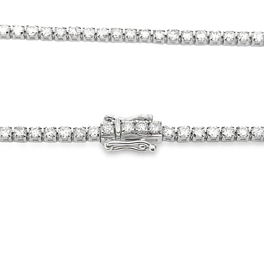Pulsera de tenis de oro blanco de 14 K con diamantes de 3,00 ct
