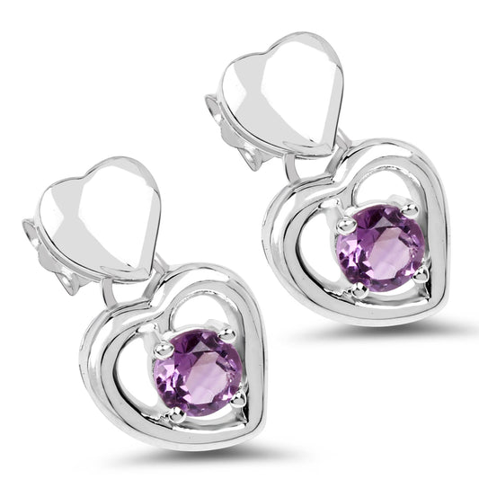 1.46 Carat Genuine Amethyst .925 Sterling Silver Earrings - view 2