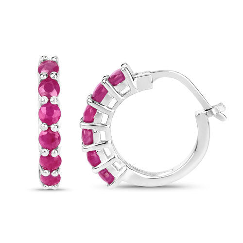 1.56 Carat Genuine Ruby .925 Sterling Silver Earrings - view 2