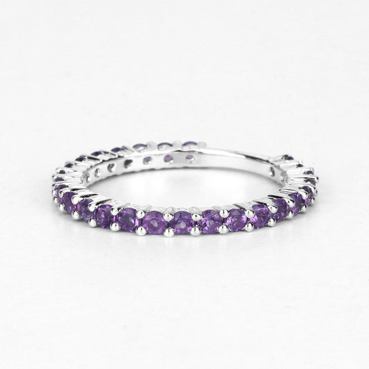 0.78 Carat Genuine Amethyst .925 Sterling Silver Ring
