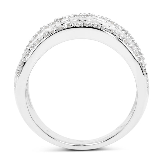 Anillo de plata de ley .925 con diamante blanco genuino de 0,25 quilates