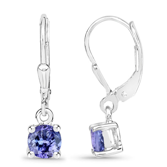 0.94 Carat Genuine Tanzanite .925 Sterling Silver Earrings - view 2