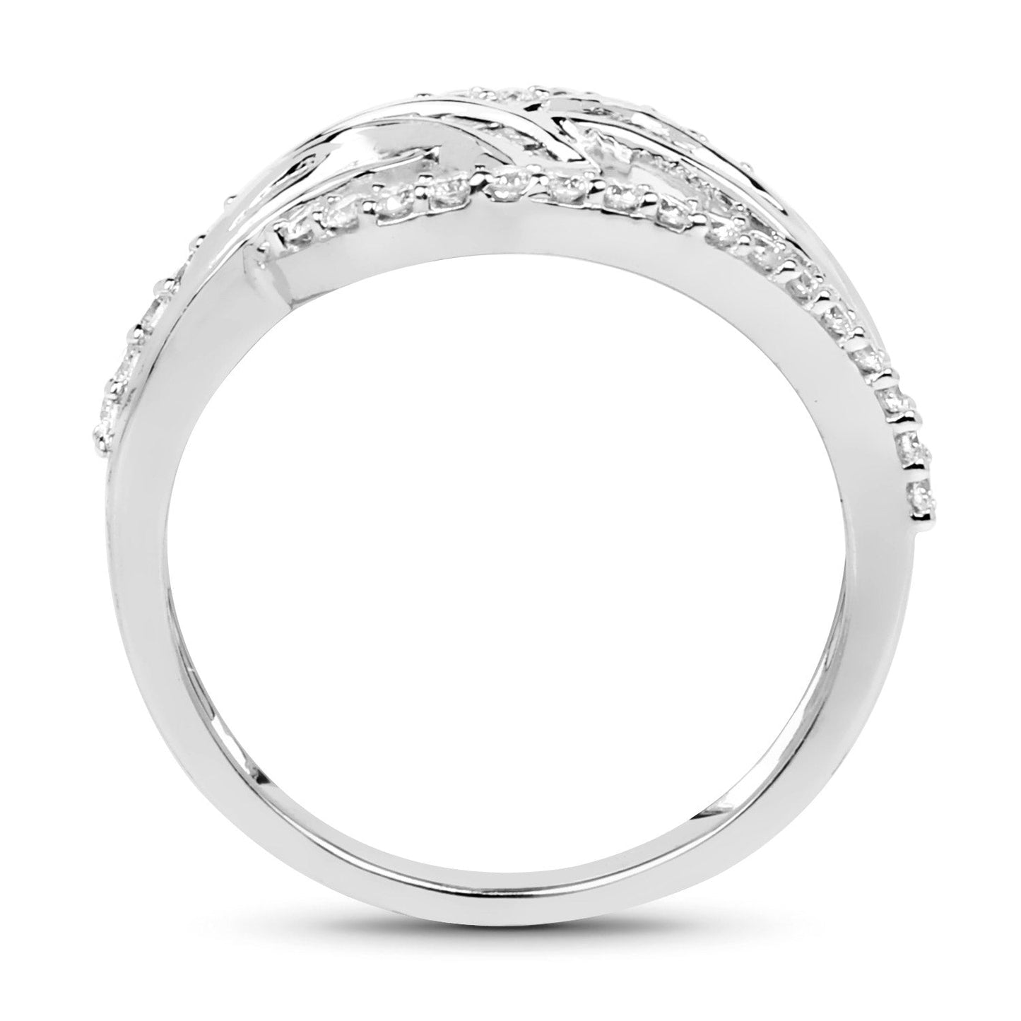 Anillo de oro blanco de 14K con diamante blanco auténtico de 0,72 quilates (color E-F-G, claridad VS-SI)