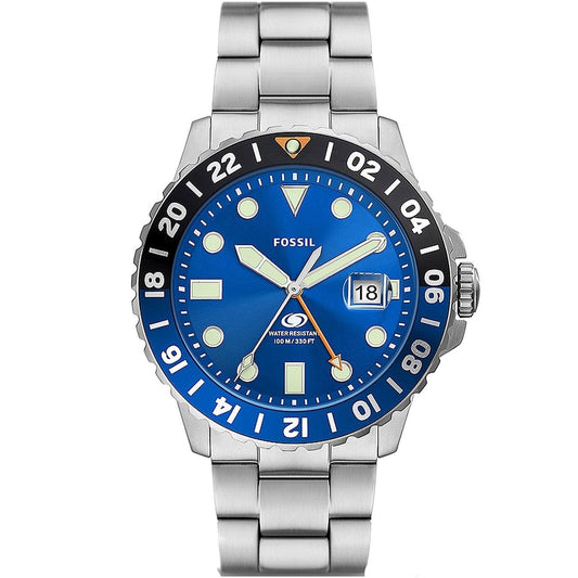 Fossil GMT azul para hombre