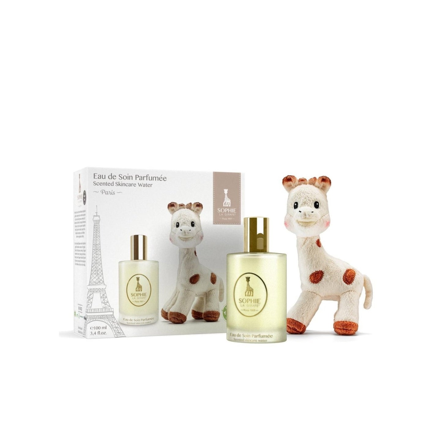 Gift Box Set Sophie la Girafe: Paris, Eau De Parfum, For Girls, 100 ml + Sophie La Girafe Collectible Plush