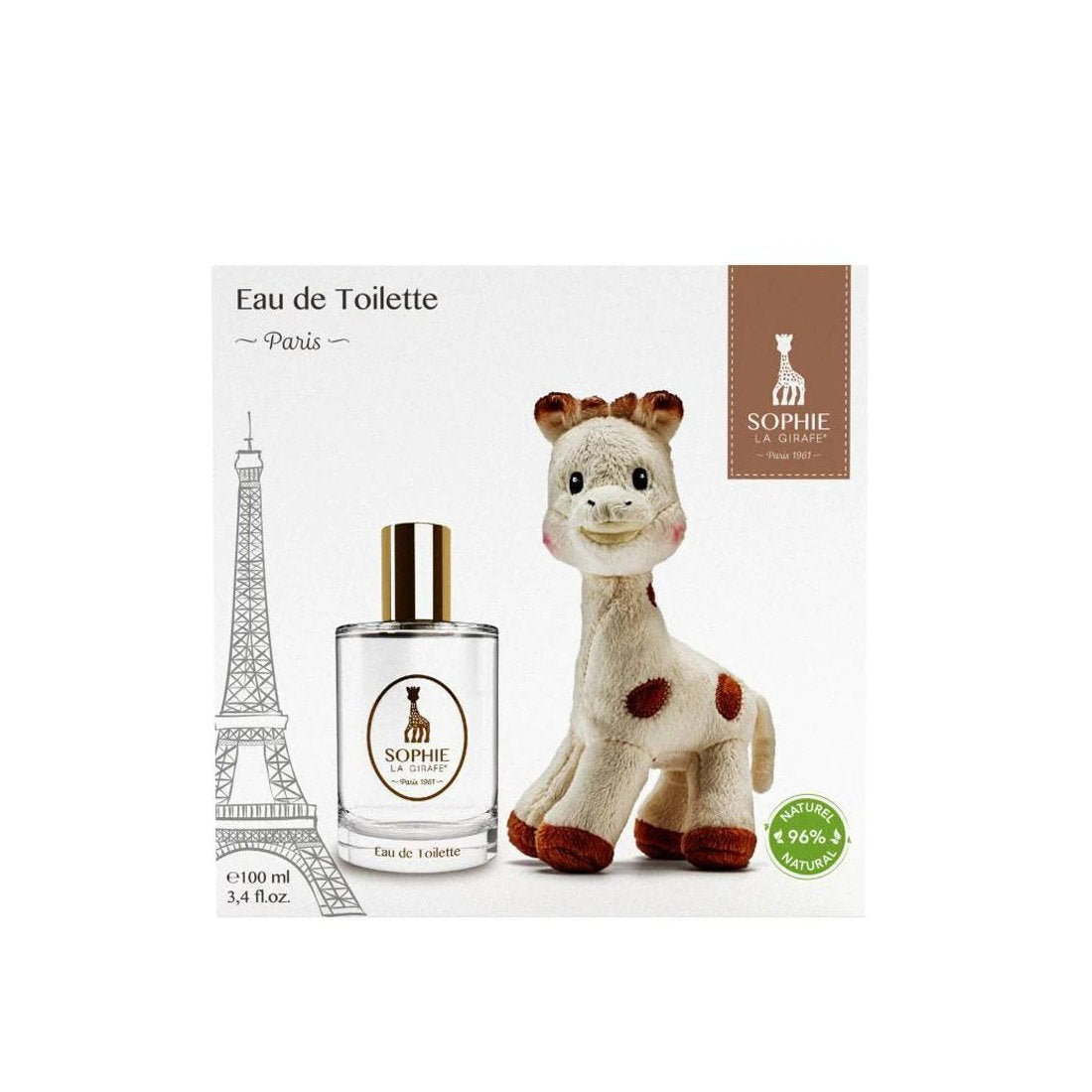 Gift Box Set Sophie la Girafe: Sophie La Girafe, Giraffe, Collectible Plush Toy, 0+ months + Paris, Eau De