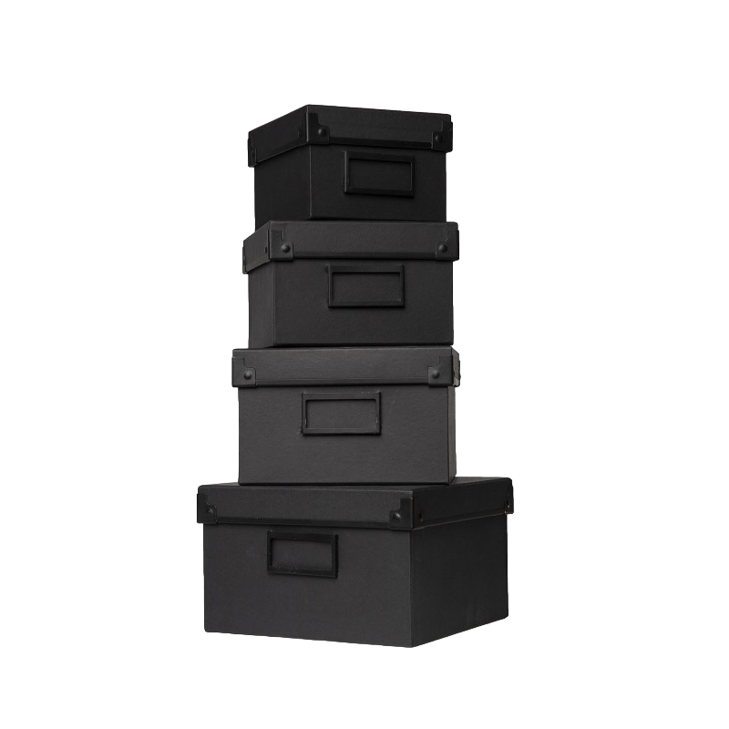 Gift Boxes Set Depot: DEPOT, GWP Cardboard Box, Black, 13 x 13 x 9 cm + DEPOT, GWP Cardboard Box, Black, 15.5