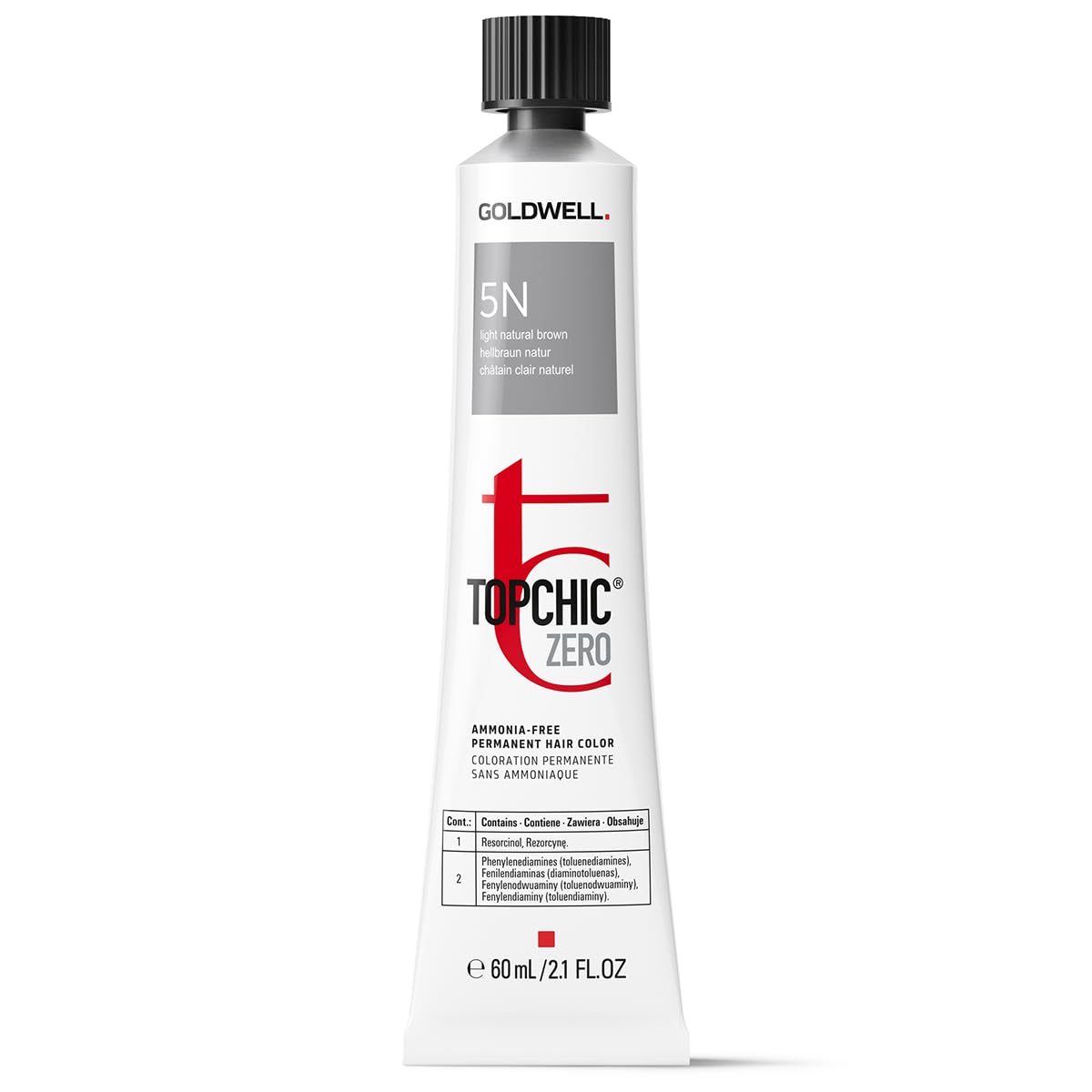 Goldwell, TopChic Zero, Permanent Hair Dye, 5N Light Natural Brown, 60 ml