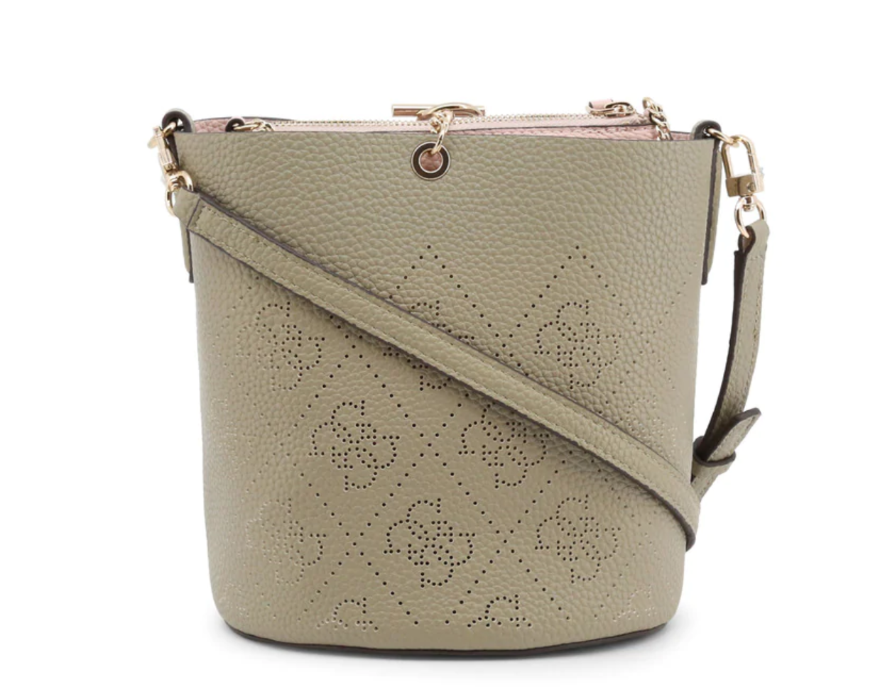 Guess, Amara, Polyester, Textile Handbag, 4G Logo, Green, HWSG8493010, 22 x 20.5 x 14 cm
