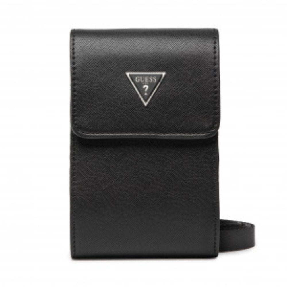Guess, Guess, Synthetic Leather, Badge Holder, Textile Crossbody Bag, Black, HMCERT, 11 x 17 x 4 cm, For Women