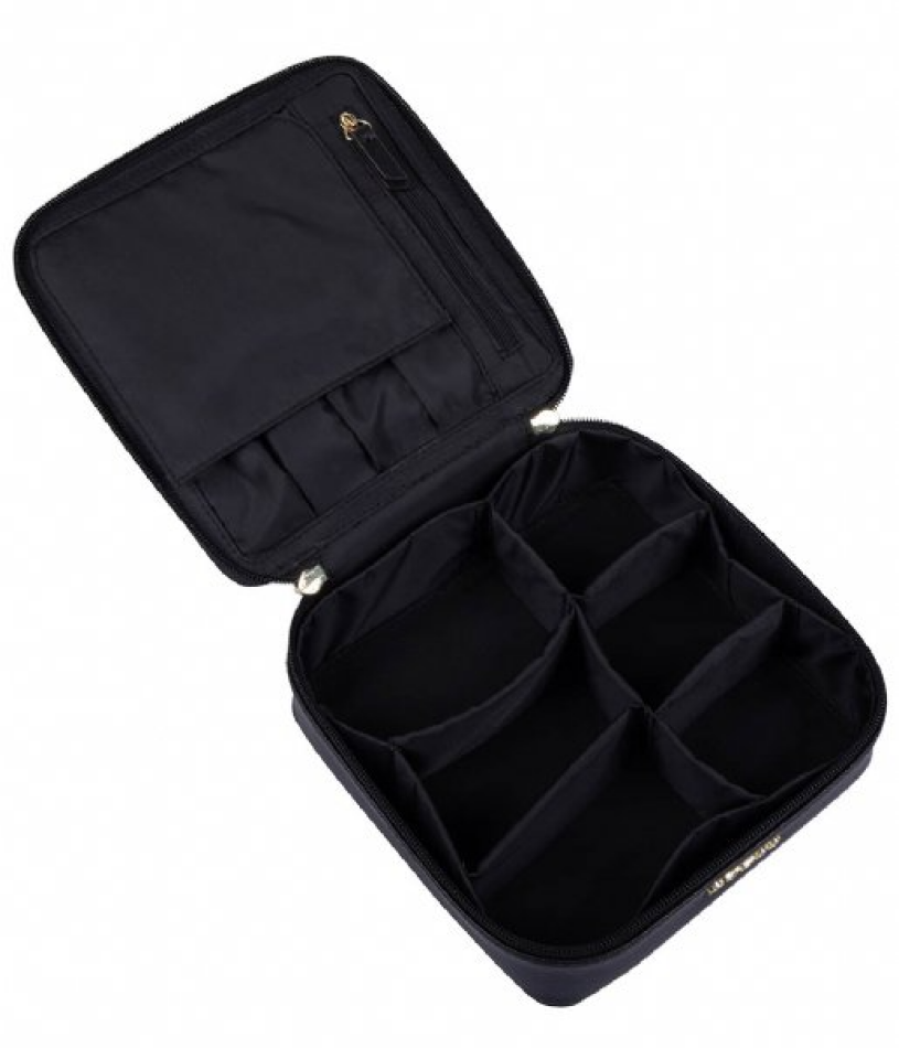 Guess, Holdall, Synthetic Leather, Textile Bag, Jewelry Case, Black, For Women, 18 x 6 x 18cm