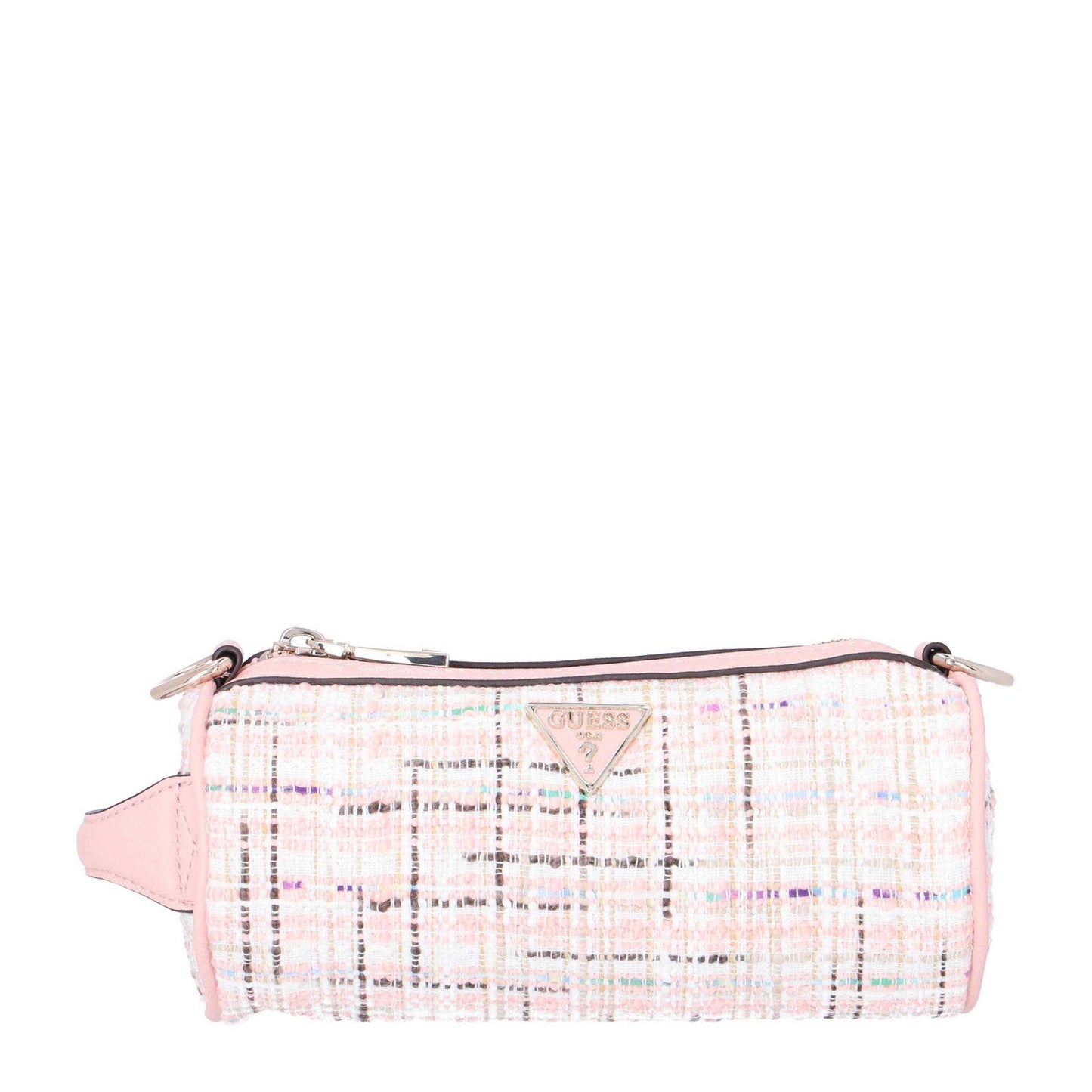 Guess, Manhattan, Polyester, Shoulder Bag, Textile Crossbody Bag, Pink Tweed, For Women - view 5