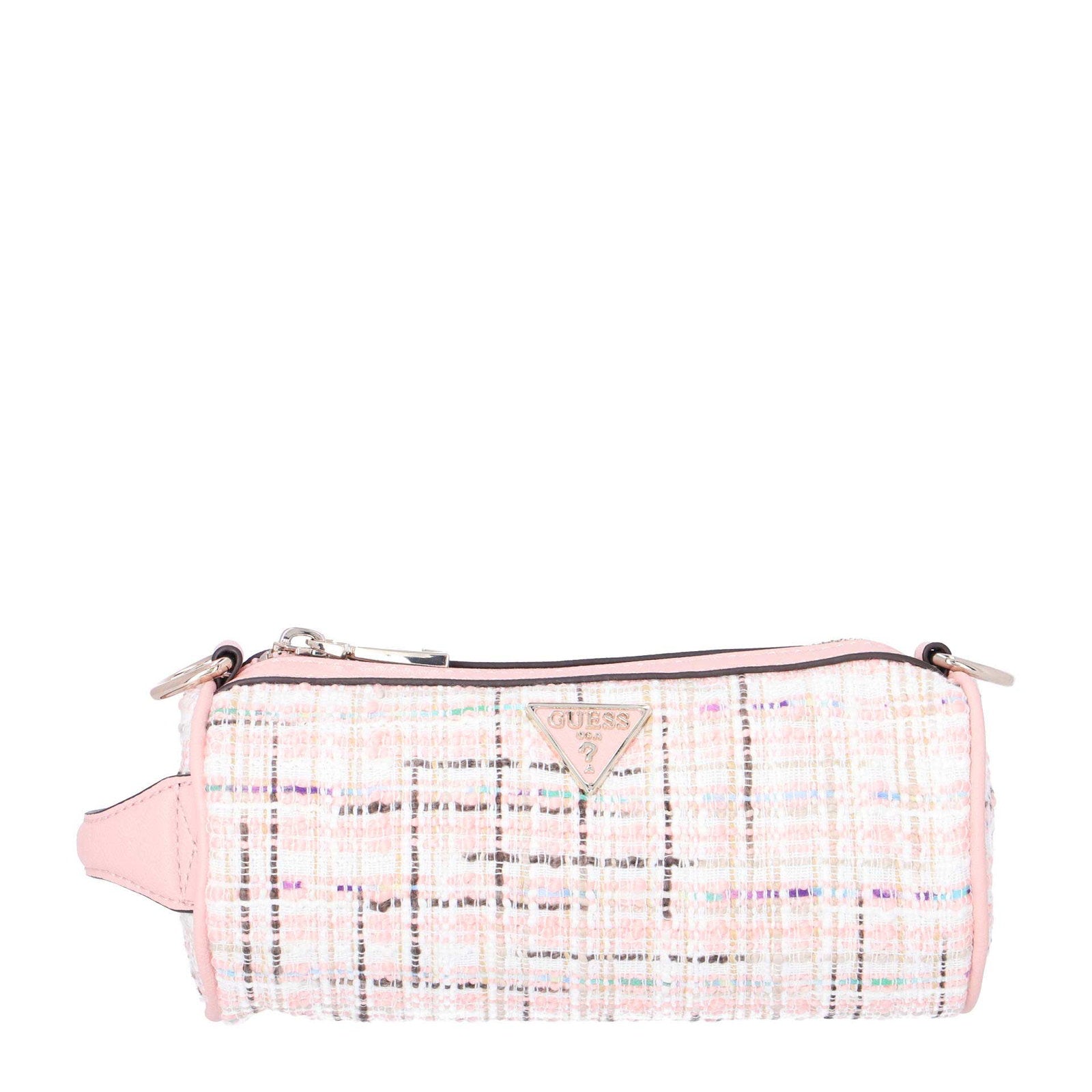 Guess, Manhattan, Polyester, Shoulder Bag, Textile Crossbody Bag, Pink Tweed, For Women - view 5