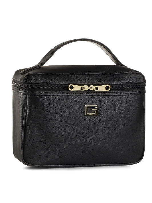 Guess, Nohea Accessories, Synthetic Leather, Textile Bag, Cosmetics, Black, PWNOHE P0360, For Women, 29.5 x
