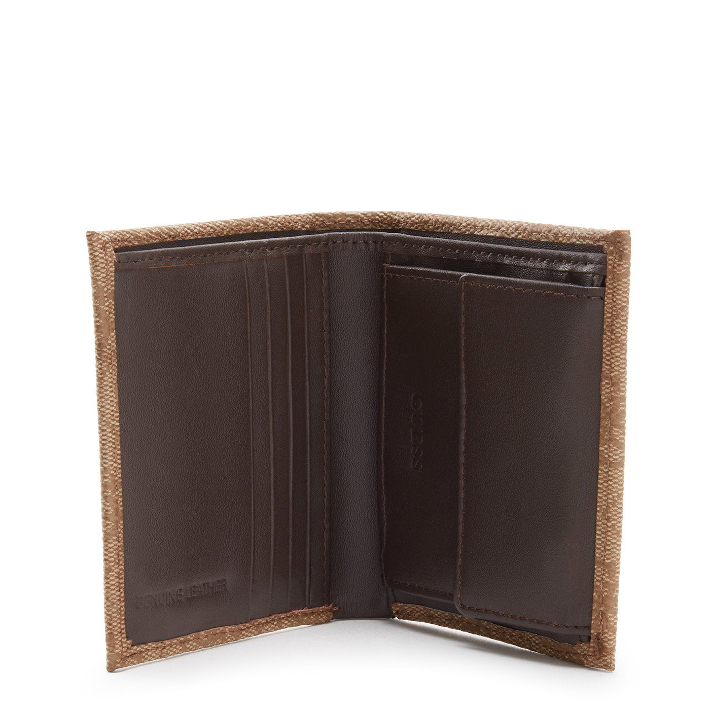 Guess, Vezzola, Textile Wallet, Small Billfold, SMVZLALEA22, Brown, For Men - view 2