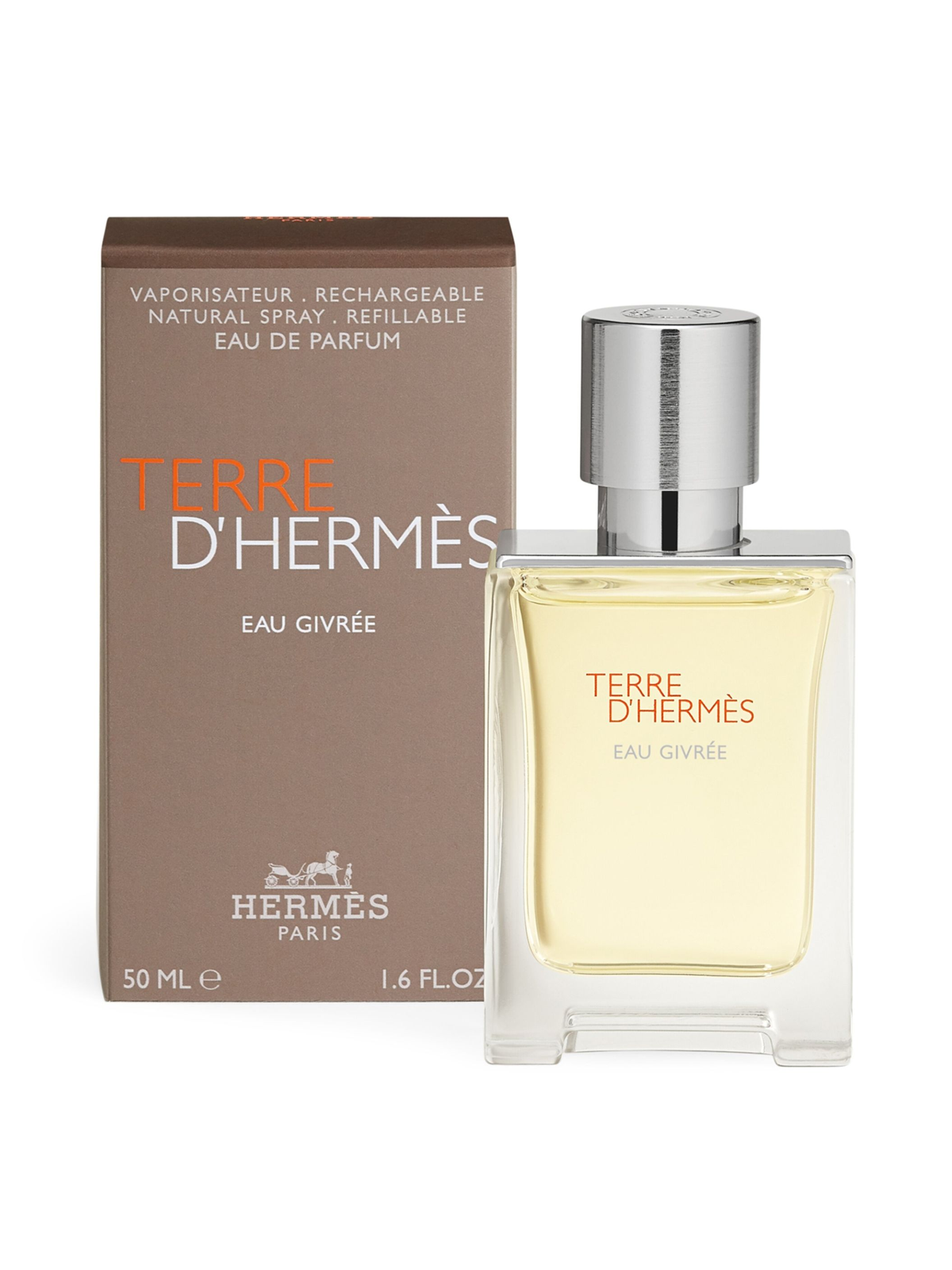 Hermes, Terre d'Hermes Eau Givree, Eau De Parfum, For Men, Refillable, 50 ml
