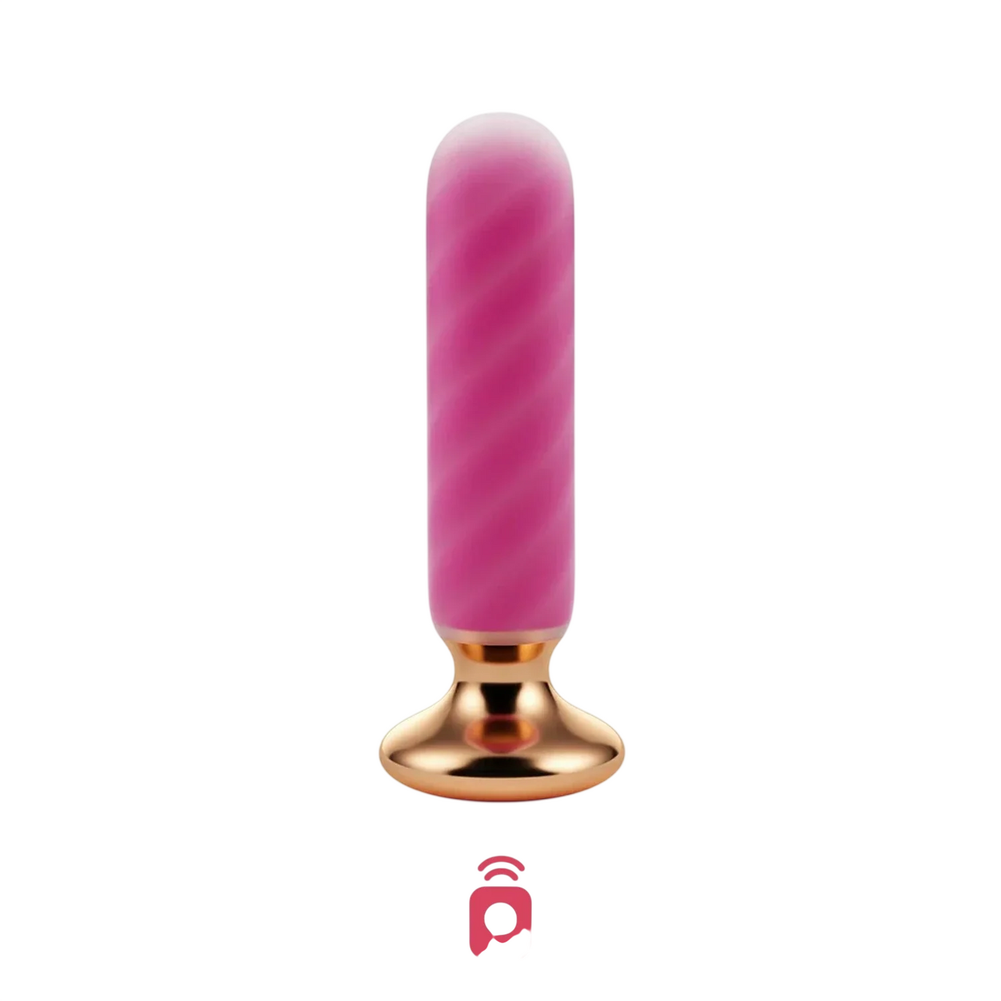 Honey Play Box, Rose Twister, Vibrating Anal Plugs, 10 Vibrating Modes, Hands-Free Remote, Curved, USB Rechargeable, ABS+Medical Silicone, 12.95 × 3.00 cm, Pink