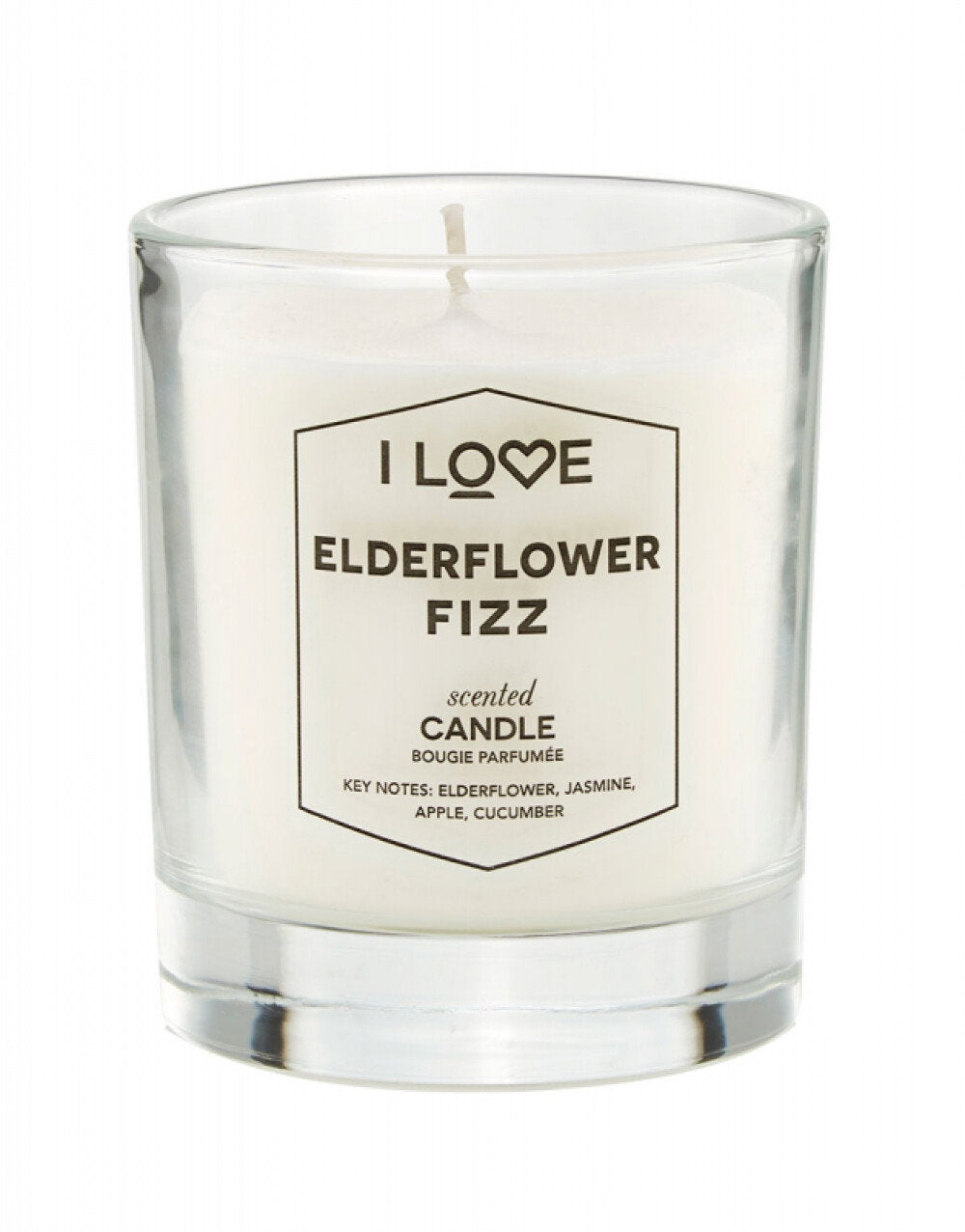 I Love, Elderflower Fizz, Raspberry, Scented Candle, 160 g