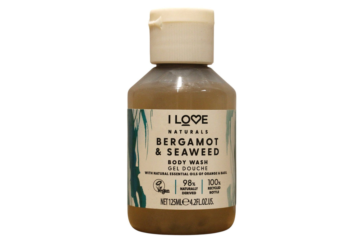 I Love, Naturals Collection, Bergamot & Seaweed, Hydrating, Shower Gel, For All Skin Types, 125 ml - view 2