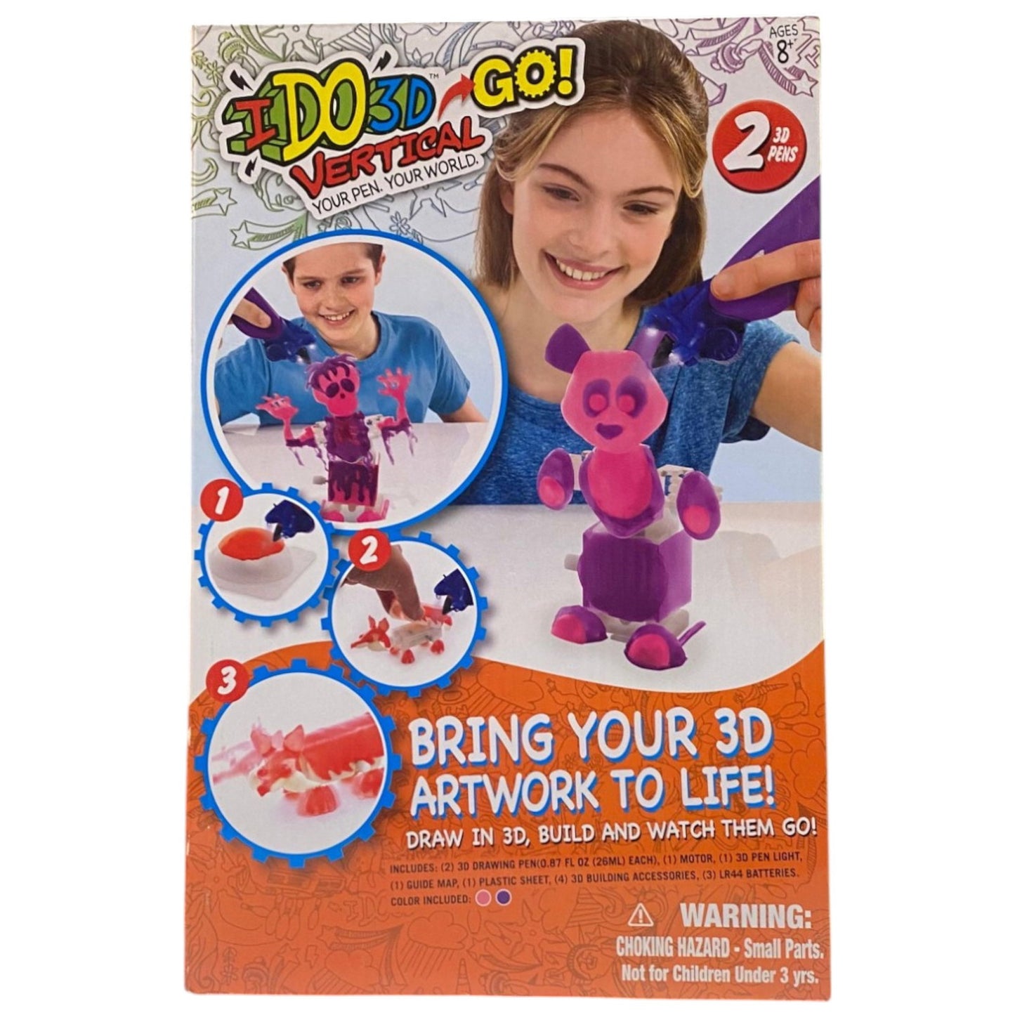 Ido3D, Bring Your 3D Artwork To Life, 2 Color Change Vertical Pens, Drawing Playset, Unisex, 8+ - view 2