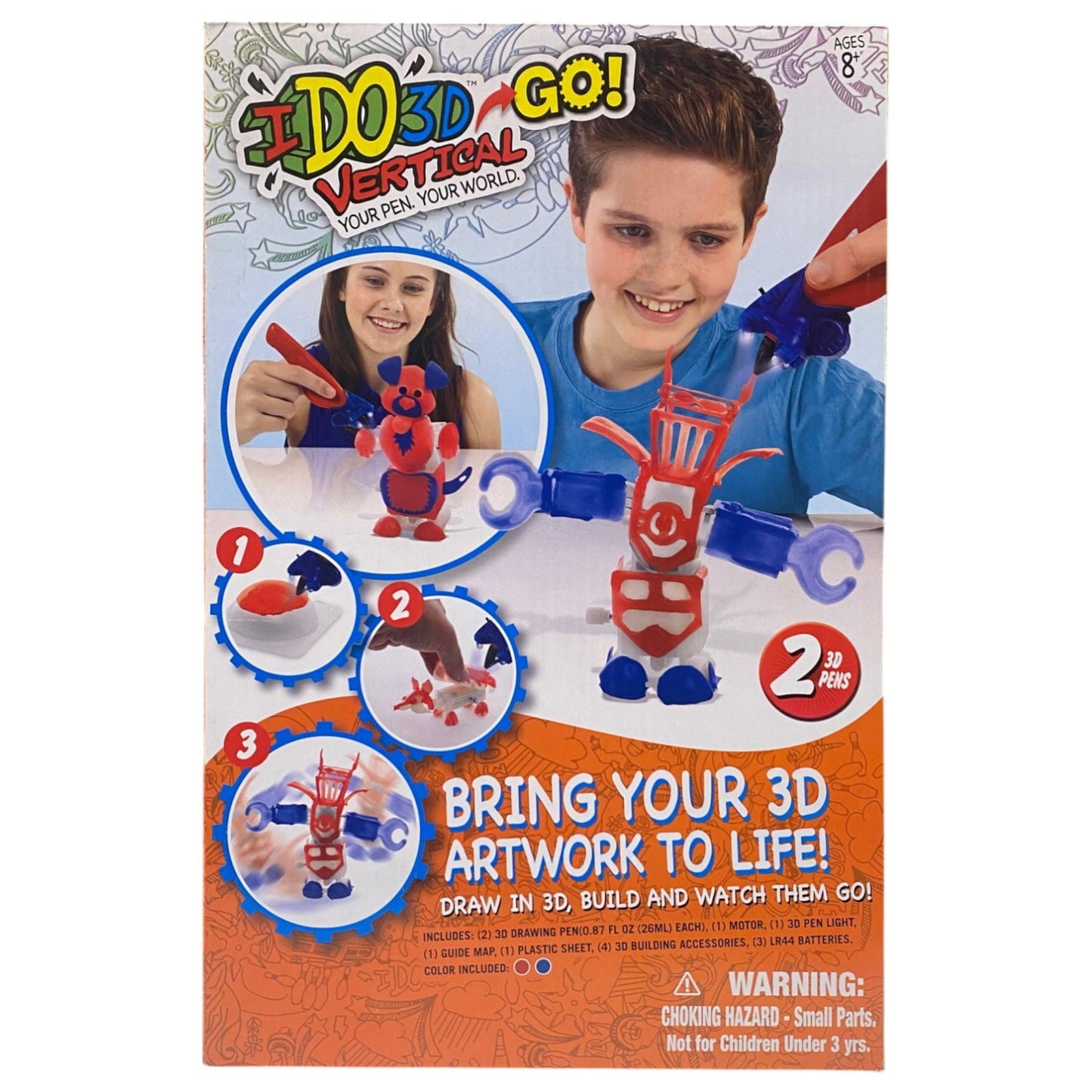 Ido3D, Go Bring Your 3D Artwork To Life, 2 Color Change Vertical Pens, Drawing Playset, Unisex, 8+ - view 2