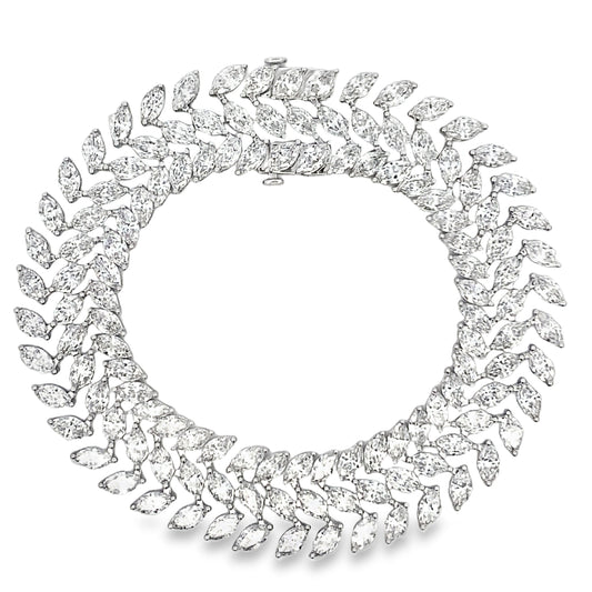Pulsera de tenis de oro blanco de 14 quilates con diamantes de laboratorio