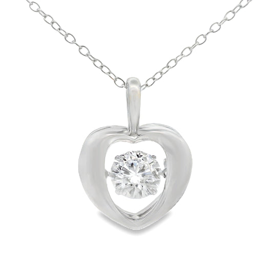 Colgante Corazón Amor de Moissanita de 1,00 ct en Plata de Ley