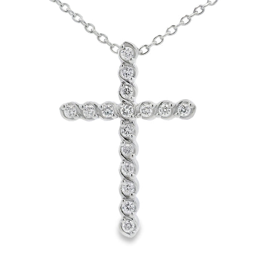 Dije Cruz Religiosa de Plata Fina de 0.50 ct