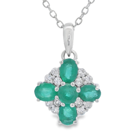 Colgantes de moda de circonio esmeralda de 1,09 ct de plata esterlina