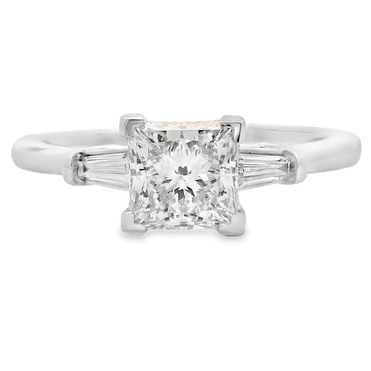 Diamante de laboratorio auténtico de 1,12 qt en oro blanco de 10 kt