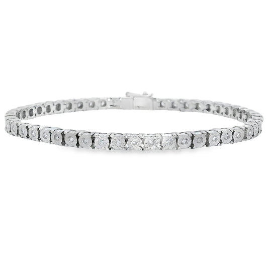 Pulsera tenis de plata esterlina con diamantes de laboratorio