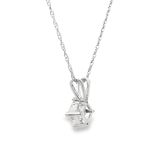 Colgante de oro blanco de 14 quilates con diamante cultivado en laboratorio de 0,40 ct natural
