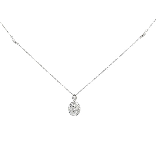 Colgantes de moda de oro blanco de 14K con diamantes naturales de .35ct