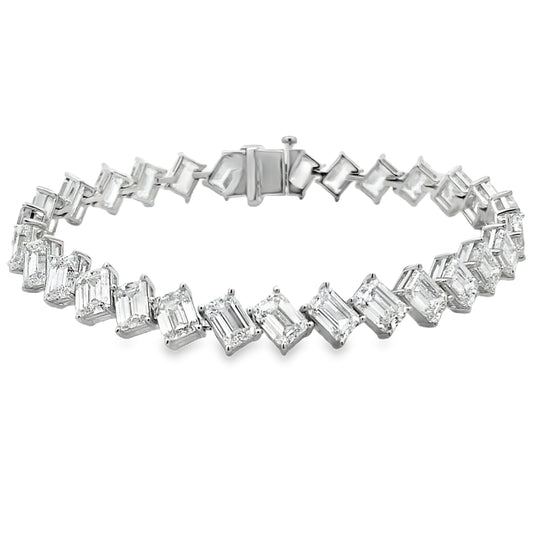 Pulsera de tenis de oro blanco de 14 quilates con diamantes de laboratorio
