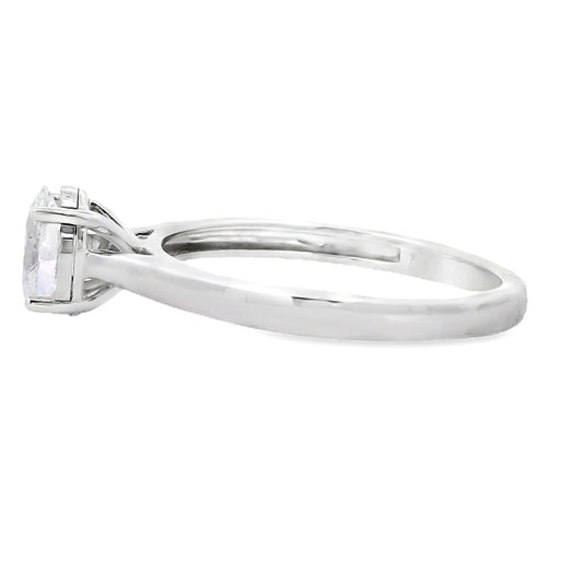 Diamante cultivado en laboratorio genuino de .50ct, oro blanco de 10KT